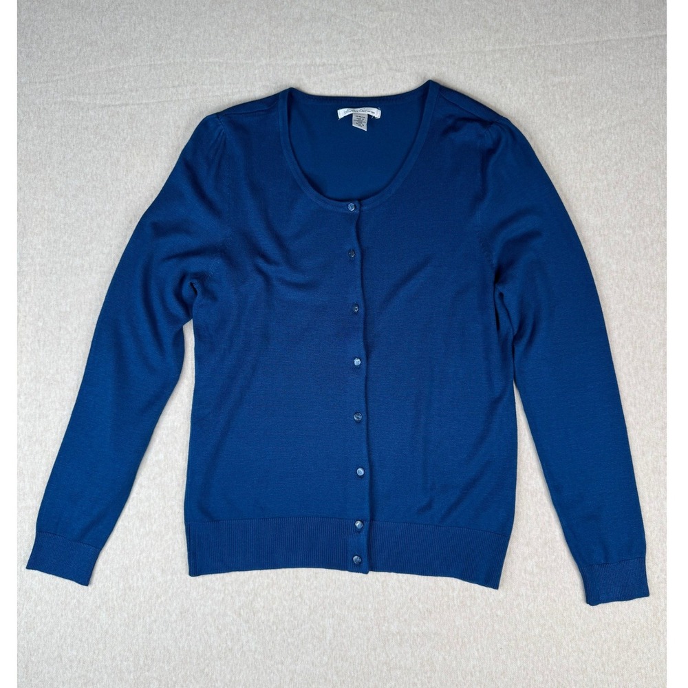 Kenneth Cole New York Womens Blue Button Front Cardigan Sweater Medium RN 81633